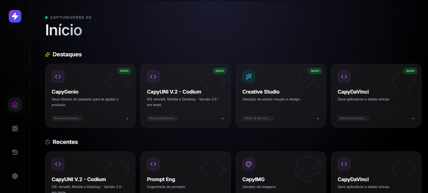 Prévia do projeto CapyUniverse